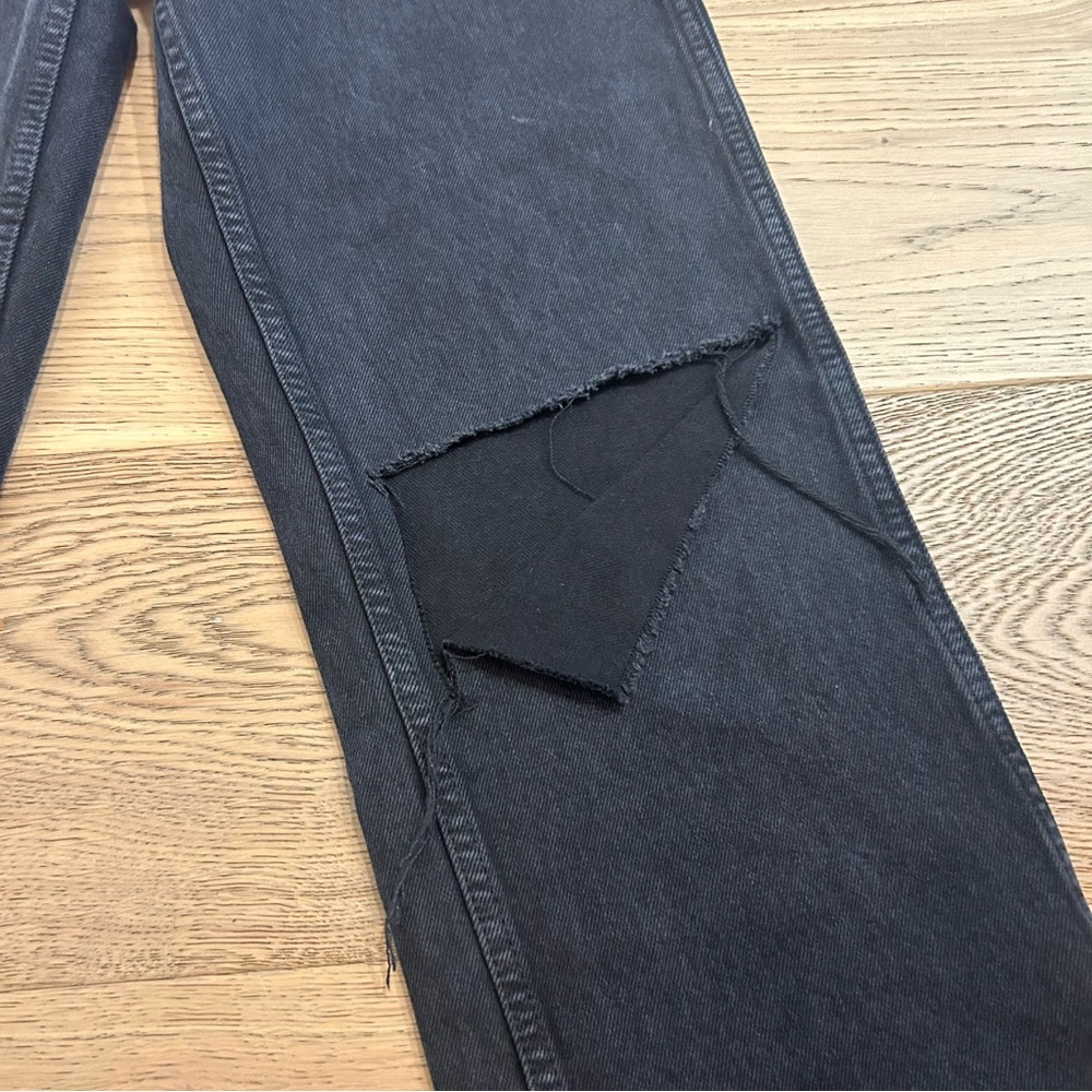 Redone 90's High Rise Loose Washed Black with Rips Distressed - Picture 7 of 13
